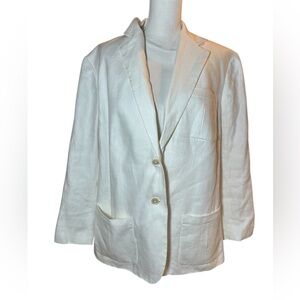 Ralph Lauren White Linen 2 Button Blazer